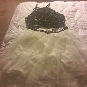 2 piece/ skirt/ backless top